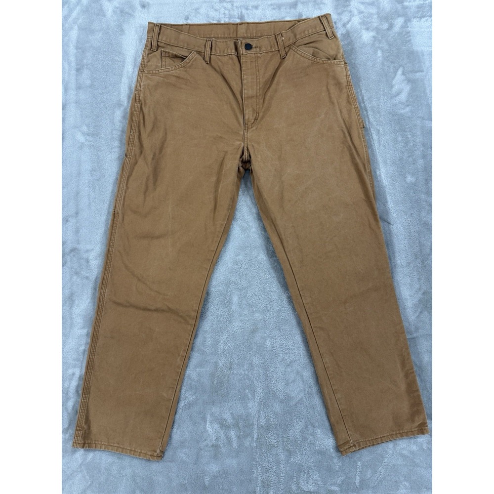 Dickies‎ Pants Mens 36x32 Duck Canvas Carpenter Relaxed Hammer Loop Workwear